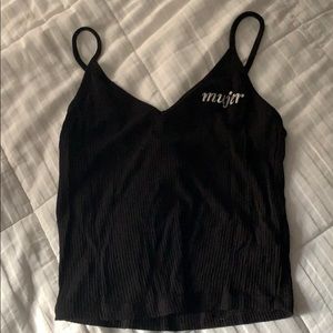 Black v neck tank